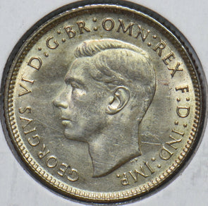 Australia 1943 D 6 Pence Kangaroo animal Emu 192738 combine shipping