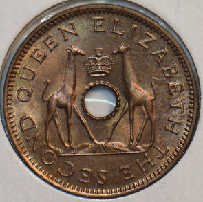 Rhodesia 1957 Nyasaland 1/2 Penny Giraffe animal 196039 combine shipping