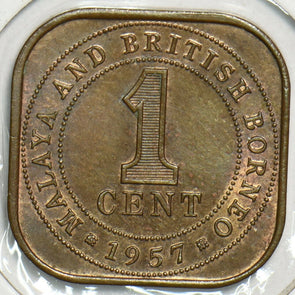 Malaya and British Borneo 1957 Cent 298344 combine shipping