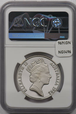 Australia 1992 10 Dollar silver NGC Proof 70UC Piefort Emperor Penguin Perfect 7