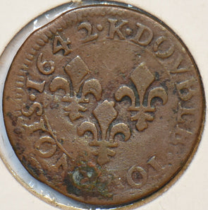 France 1642 A Double Tournois 194169 combine shipping