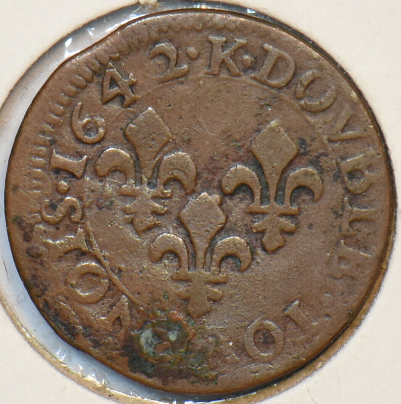 France 1642 A Double Tournois 194169 combine shipping