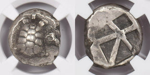 Greece, Isl. of Aegina 457 -350 c. BC AR Stater silver NGC XF 12.39g obv tortois