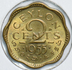 Ceylon 1955 2 Cents 198804 combine shipping
