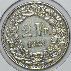 Switzerland 1943 2 Francs 151164 combine shipping