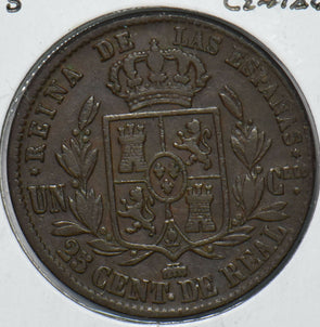 Spain 1855 25 Centimos 240305 combine shipping