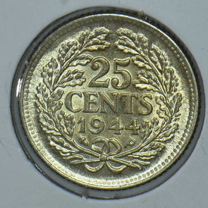 Netherlands 1944 25 Cents 1/4 Gulden 291396 combine shipping