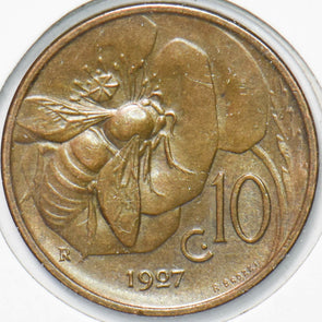 Italy 1927 10 Centesimi Honey Bee animal Vittorio Emanvele III 292950 combine sh