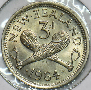 New Zealand 1964 3 Pence 196408 combine shipping
