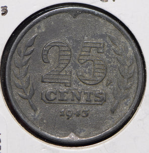 Netherlands 1943 25 Cents  150097 combine shipping