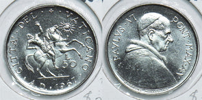 Vatican 1967 50 Lire Horse animal Gem BU 198663 combine shipping