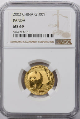 China 2002 100 Yuan gold NGC MS69 PANDA 1/4oz gold NG1635 combine shipping