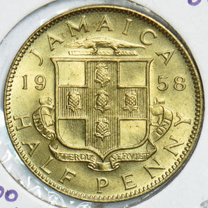 Jamaica 1958 Y-22 1/2 Penny BU 960,000 Struck 198528 combine shipping