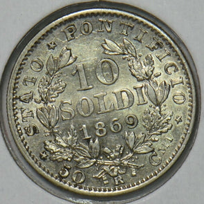 Vatican 1869 10 Soldi 296953 combine shipping