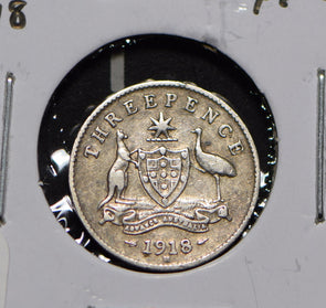 Australia 1918 3 Pence Kangaroo animal Moorhen  191214 combine shipping