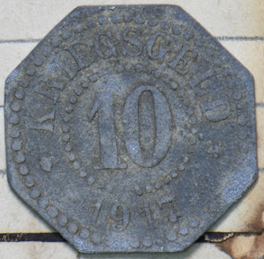 Germany 1917 Saarburg 10 Pfennig Zink 292556 combine shipping