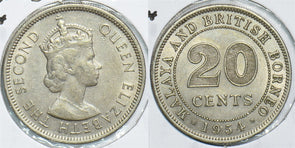 Malaya and British Borneo 1954 20 Cents 198358 combine shipping