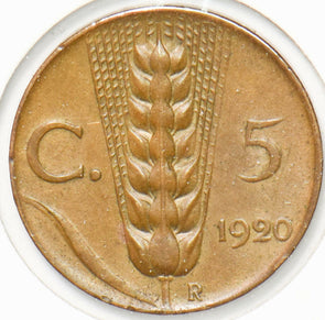 Italy 1920 5 Centesimi Vittorio Emanvele III 293001 combine shipping