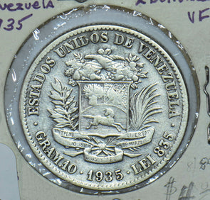Venezuela 1935 Silver 2 Boliviares Horse animal 290604 combine shipping