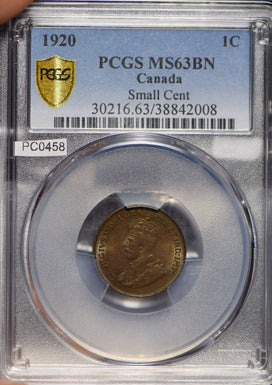 Canada 1920 Cent PCGS MS63BN Small Cent PC0458 combine shipping