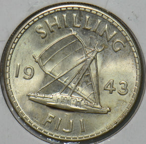 Fiji 1943 S Shilling 297117 combine shipping