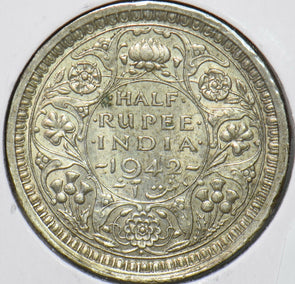 British India 1942 1/2 Rupee 295415 combine shipping