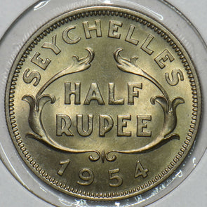 Seychelles 1954 1/2 Rupee 297361 combine shipping