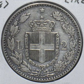 Italy 1887 2 Lire 296700 combine shipping