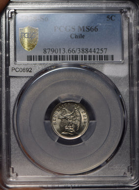 Chile 1938 5 Centavos Andean Condor animal PCGS MS66 PC0692 combine shipping