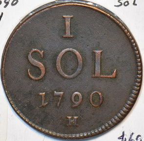 Luxembourg 1790 H Sol L0025 combine shipping