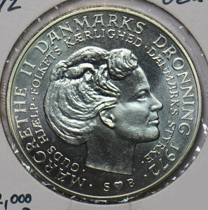 Denmark 1972 10 Kroner BU Death of Frederik IX and accession of Margrethe II 294