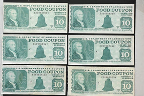 US 1988-97 USDA $10 Food Coupons XF to AU Lot of 13 RC0711 combine shipping