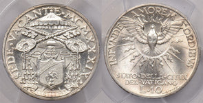 Vatican 1939 10 Lire Eagle animal PCGS MS 65 Sede Vacante PC1333 combine shippin