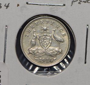 Australia 1934 3 Pence Kangaroo animal Moorhen  191204 combine shipping