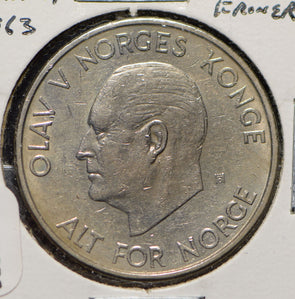 Norway 1963 5 Kroner Lion animal  900307 combine shipping