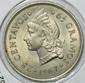 Dominican Republic 1967 25 Centavos BU 297562 combine shipping