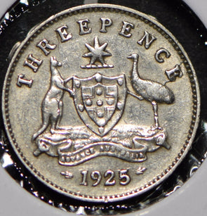 Australia 1925 3 Pence Kangaroo animal Emu  191450 combine shipping