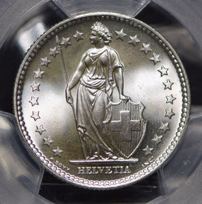 Switzerland 1964 2 Francs PCGS MS67 blasting luster rare grade PC0559 combine sh