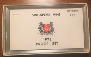 Singapore 1972    proof set only 759 minted with box and COA BU0059 combine ship
