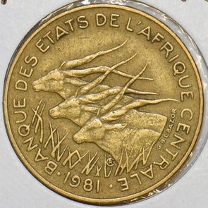 Central African States 1981 10 Francs Eland animal 903861 combine shipping
