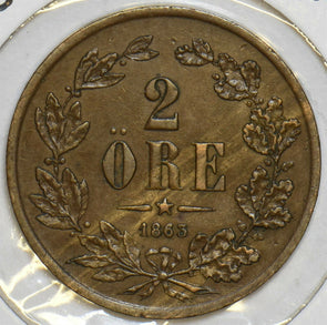 Sweden 1863 2 Ore 297933 combine shipping