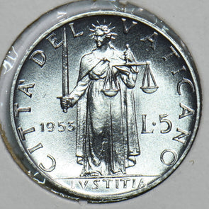Vatican 1953 5 Lire 241089 combine shipping