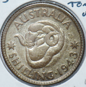 Australia 1943 S Shilling Merino ram animal 150603 combine shipping