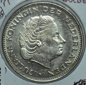 Netherlands 1971 2 1/2 Gulden Lion animal 150465 combine shipping