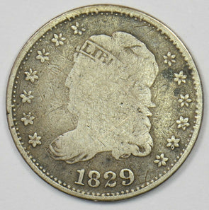 1829 Capped Bust Half Dime 90% silver AB+ VG U0375