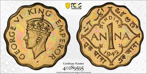 India British 1942 C Anna PCGS PR63 Restrike Proof SW-9.166 PC1018 combine shipp