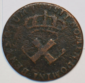 French Colonies 1721 9 Deniers Copper B-261 F0137 combine shipping