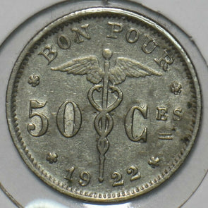 Belgium 1922 50 Centimes 151889 combine shipping