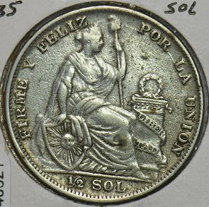 Peru 1935 1/2 Sol 240321 combine shipping