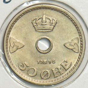 Norway 1948 50 Ore BU 298377 combine shipping